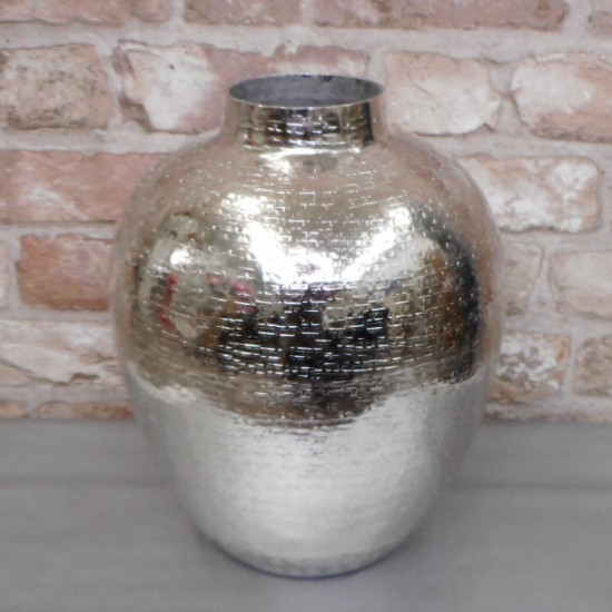 Metal Vase Silver 28cm Vases and Containers